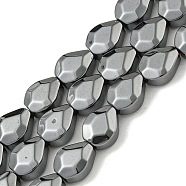 Non-magnetic Synthetic Hematite Beads Strands, Faceted, Teardrop, 10x8x5mm, Hole: 1mm, about 39pcs/strand, 15.55''(39.5cm)(G-I365-05)