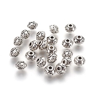 Tibetan Style Alloy Spacer Beads, Lead Free & Nickel Free, Donut, Antique Silver, 7x5mm, Hole: 2mm(X-TIBEB-A24612-AS-FF)