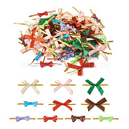PandaHall Jewelry 200Pcs 10 Style Iron Wire Twist Ties, with Polyester Packaging Ribbon Bows, for DIY Gift Wrap Decoration, Mixed Color, 8~10x0.4~6x0.05~0.22mm, 20pcs/style(AJEW-PJ0001-01)