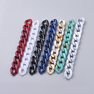 Acrylic Curb Chains, Unwelded, Mixed Color, 39.37 inch(100cm), Link: 29x21x6mm, 1m/strand(AJEW-JB00505)