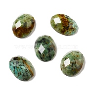 Natural African Turquoise(Jasper) Cabochons, Faceted, Oval, 18x13x6mm(G-B032-B01-05)