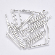 Iron Bar Links connectors, Nickel Free, Platinum, 25x2x1.2mm, Hole: 1mm, about 250pcs/50g(X-IFIN-T007-06P-NF)