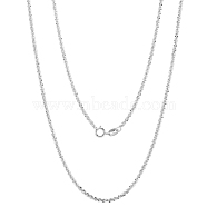 925 Sterling Silver Thin Dainty Link Chain Necklace for Women Men, Silver, 21.65 inch(55cm)(JN1096A-04)