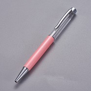 Creative Empty Tube Ballpoint Pens, with Black Ink Pen Refill Inside, for DIY Glitter Epoxy Resin Crystal Ballpoint Pen Herbarium Pen Making, Silver, Pink, 140x10mm(X-AJEW-L076-A44)