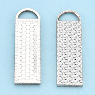 925 Sterling Silver Pendants, Rectangle Charms, Silver, 23x7x1.5mm, Hole: 2.5x5.5mm(STER-T006-13)