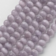 Cat Eye Beads, Round, Thistle, 6mm, Hole: 1mm, about 66pcs/strand, 15.5 inch(X-CER51)
