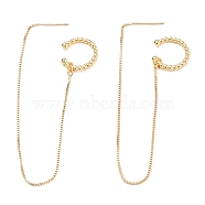 Brass Ear Threads, Cuff Earrings, with Box Chains, Golden, 150mm, Pin: 1mm(EJEW-JE04357)