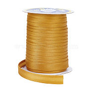 60M Flat Fold Over Polyester Satin Ribbons, Clothes Accessories, Dark Goldenrod, 5/8 inch(15mm), about 65.62 Yards(60m)/Roll(OCOR-WH0078-87)