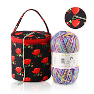 Column Non-woven Storage Bags, for Portable Knitting Yarn Balls Organizer, Red, 13.5x14cm(PW-WG19085-01)