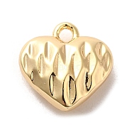 Brass Pendants, Heart, Golden, 10x10x4mm, Hole: 1.2mm(KK-M274-01G)