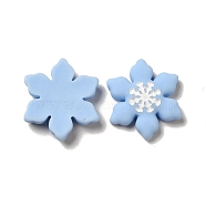 Christmas Opaque Resin Cabochons, Snowflake, Light Blue, 22x20x5mm(CRES-B011-02C)