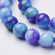 Jade Beads Strands, Natural White Jade, Dyed, Round, Colorful, 8mm, Hole: 1mm, about 51pcs/strand, 15.7 inch(G-D264-8mm-XH13)