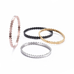 304 Stainless Steel Cuff Bangles, Mixed Color, 2-1/4 inchx1-7/8 inch(5.8x4.7cm)(BJEW-I277-03)