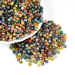Picasso Baking Paint Glass Seed Beads, Bicone, Mixed Color, 4~4.5x3.5~4mm, Hole: 0.9~1.2mm, about 6165pcs/pound(SEED-N007-37N)