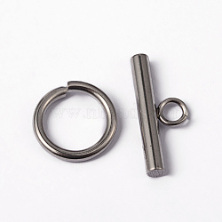304 Stainless Steel Toggle Clasps, Ring: 15x2mm, Bar: 21x9x3mm, Hole: 4mm(X-STAS-H052-21)