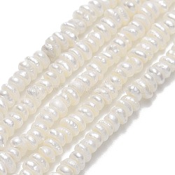 Natural Cultured Freshwater Pearl Beads Strands, Flat Round, Linen, 2.5~3x1.5~3x2mm, Hole: 0.6mm, about 235pcs/strand, 14.37~14.61''(36.5~37.1cm)(PEAR-A005-22)