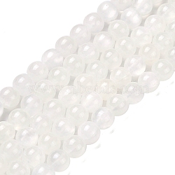 Natural Jade Beads Strands, Dyed, Round, WhiteSmoke, 10mm, Hole: 1.2mm, about 48pcs/strand, 15.75''(40cm)(G-Q162-A01-E01-05)