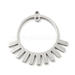 304 Stainless Steel Linker, Sun Connector Charms, Laser Cut, Stainless Steel Color, 23x24.5x1mm, Hole: 1.2mm(STAS-B056-01P)