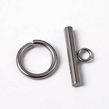 304 Stainless Steel Toggle Clasps, Ring: 15x2mm, Bar: 21x9x3mm, Hole: 4mm