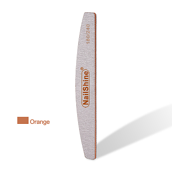 180/240 Grit Nail File, Double-sided Sponge Polish Strip File, Burnishing Stick, Sandpaper Nail Buffer, Waterproof, Orange, 178x28x5.5mm