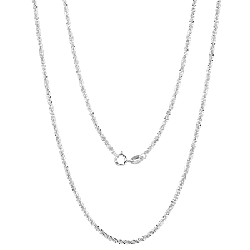 925 Sterling Silver Thin Dainty Link Chain Necklace for Women Men, Silver, 21.65 inch(55cm)
