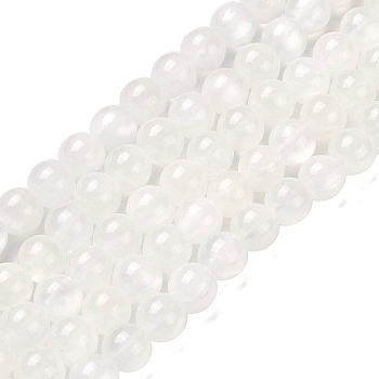 Natural Jade Beads Strands, Dyed, Round, WhiteSmoke, 10mm, Hole: 1.2mm, about 48pcs/strand, 15.75''(40cm)