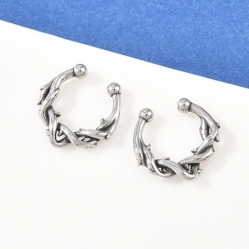 316 Stainless Steel Hoop Nose Rings, Antique Silver, Spikes, 13x13.5x2.5mm