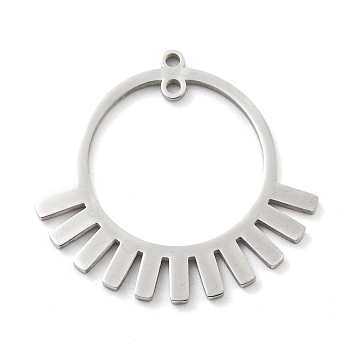 304 Stainless Steel Linker, Sun Connector Charms, Laser Cut, Stainless Steel Color, 23x24.5x1mm, Hole: 1.2mm