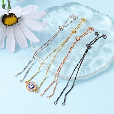 4Pcs 4 Colors Brass Box Chain Bracelet Making(KK-YW0001-45)-6