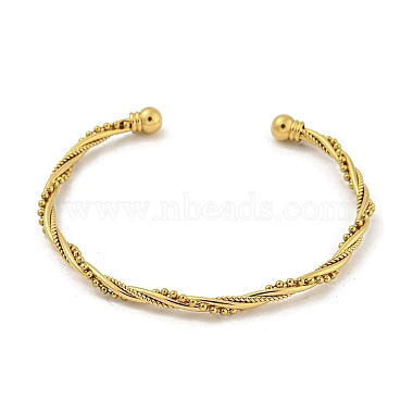 304 Stainless Steel Twisted Open Cuff Bangles for Women(BJEW-E100-07G)-2