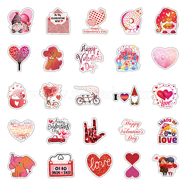 50Pcs Valentine's Day Theme PVC Cartoon Stickers(PW-WG84874-01)-4