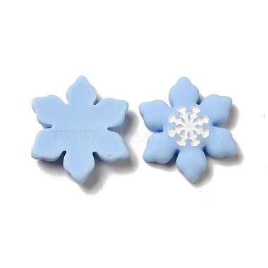 Light Blue Snowflake Resin Cabochons