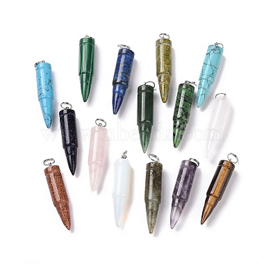 Natural & Synthetic Mixed Stone Pointed Pendants(G-D850-M)-2