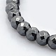 Faceted Round Non-magnetic Synthetic Hematite Beads Strands(G-P061-60-6mm)-1