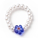 Perle d'imitation en plastique et perles de verre millefiori bracelet collier(SJEW-JS01239)-7