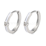 Brass Micro Pave Clear Cubic Zirconia Hoop Earrings for Women, Platinum, 12.5x13.5x2.5mm(EJEW-S234-06P)