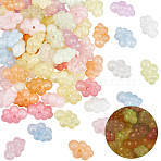 80Pcs Luminous Acrylic Beads, Glow in the Dark Beads, Cloud, with Glitter Powder, Mixed Color, 17x24x12.5mm, Hole: 2mm(OACR-PA0002-01)