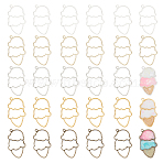 Alloy Open Back Bezel Pendants, For DIY UV Resin, Epoxy Resin, Pressed Flower Jewelry, Ice Cream, Mixed Color, 55x35mm, 5 colors, 6pcs/color, 30pcs/box(PALLOY-OC0002-77)