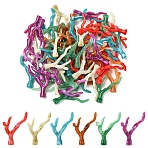 60Pcs 6 Colors Acrylic Pendants, Coral, Mixed Color, 49x32x9mm, Hole: 1.8mm, 10pcs/color (OACR-YW0003-18)