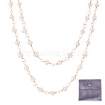 1 Strand Handmade Cultured Freshwater Pearl Beaded Chains, with Copper Wire, Soldered, without Spool/Card Paper, Real 18K Gold Plated, 6~10x7~9x4~7mm; 39.37 inch(1m)/strand(AJEW-TA0001-93)