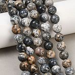 Natural Black African Opal Bead Strands, Smooth Round, 10mm, Hole: 1mm, about 38pcs/strand, 15.16''(38.5cm)(G-H351-A01-01)