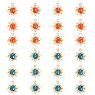 28Pcs 2 Colors Alloy Enamel Pendants, Golden, Sun with Star & Moon Charm, Mixed Color, 18x15.5x3.5mm, Hole: 2mm, 14pcs/color(ENAM-HY0001-29)