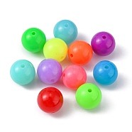 Fluorescent Acrylic Beads, Round, Mixed Color, 12mm, Hole: 2mm(X-MACR-R517-12mm-M)