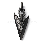 304 Stainless Steel Pendants, Spearhead Arrow Weapon Charm, Electrophoresis Black, 49x18.5x4.3mm, Hole: 5x6mm(STAS-D067-12EB)