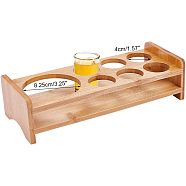 7-Hole Bamboo Glass Holder Display Racks, Whiskey Spirits Wine Glass Holder, for Bar Tasting Serving Tray, Kitchen Tools, Rectangle, BurlyWood, 25.2x10.1x6.5cm, Inner Diameter: 4cm and 8.25cm(ODIS-WH0025-75)