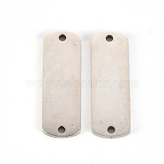 201 Stainless Steel Links Connectors, Laser Cut, Rectangle, Stainless Steel Color, 32x11x2mm, Hole: 2mm(STAS-Q238-006)