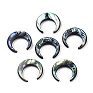 Natural Paua Shell/Abalone Shell Beads, Crescent Moon, No Hole/Undrilled, 20x19x4mm(SSHEL-Q312-002)