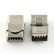 Smooth Surface 201 Stainless Steel Watch Band Clasps, Stainless Steel Color, 25x15x9mm, Hole: 12x6mm(X-STAS-R063-85)