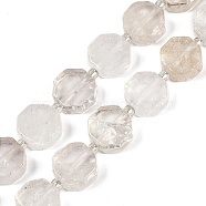 Natural Quartz Crystal Beads Strands, Rock Crystal Beads, Octagon, 15~16x15~16x7~8mm, Hole: 1mm, about 22pcs/strand, 15.55''(39.5cm)(G-B125-I01-02)