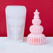 Christmas Tree DIY Silicone Scented Candle Mold, Origami Style, White, 109x61mm, Inner Diameter: 41mm(DIY-K064-01A)